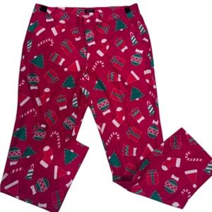 Festive Red Green Christmas Pants Size XL